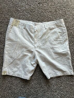 New Baird McNutt Murano Men's White Linen Blend Shorts Size 40